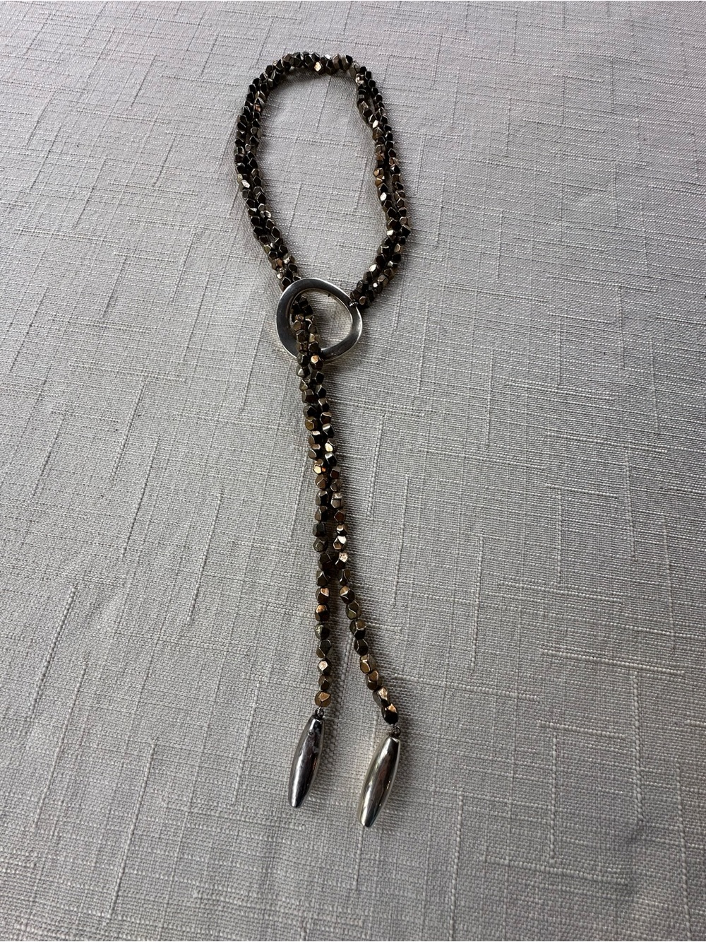 SIMON SEBBAG 925 Sterling Silver 54" Lariat Necklace Antique Gold Patina SSD